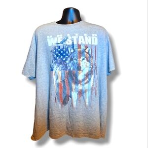 Patriotic American Flag Warrior Wolf Tshirt by Five Star XXL